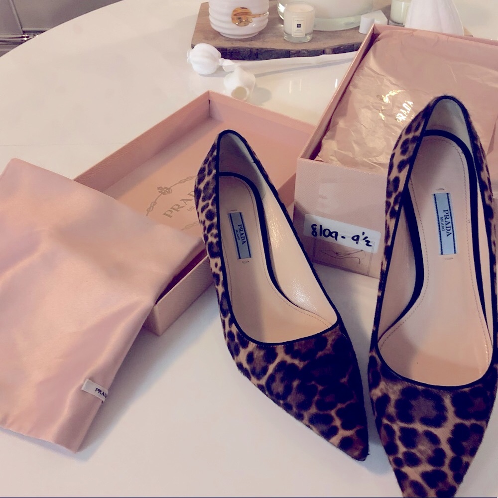 AUTHENTIC PRADA leopard kitten heel - WORN ONCE!